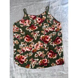 Bobeau womens size 1x spaghetti strap flower shirt